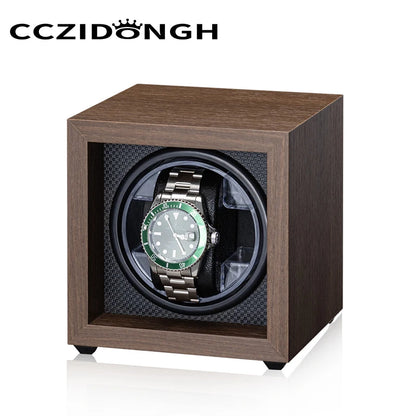 CCZIDONGH Wooden Automatic Watch Winder Household Watch Box Wanbaozhi Silent Motor Mechanical Watch Shaker Upper Chain Box