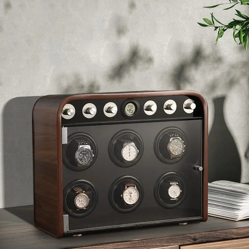 Luxury Wood Automatic Rotator Watch Winder Box Silent Winder Watch Boxes Mechanical Watches Display Organizer Accessories Gift