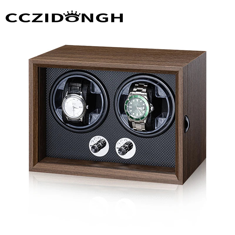 CCZIDONGH Wooden Automatic Watch Winder Household Watch Box Wanbaozhi Silent Motor Mechanical Watch Shaker Upper Chain Box