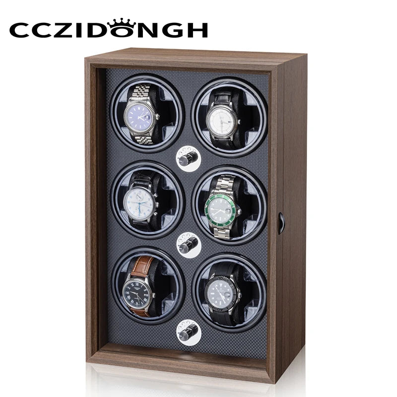CCZIDONGH Wooden Automatic Watch Winder Household Watch Box Wanbaozhi Silent Motor Mechanical Watch Shaker Upper Chain Box